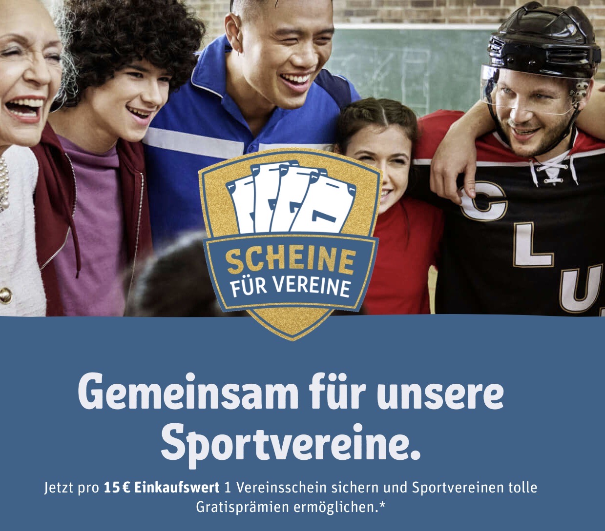 REWE: „Wieder Scheine für Vereine＂ sammeln