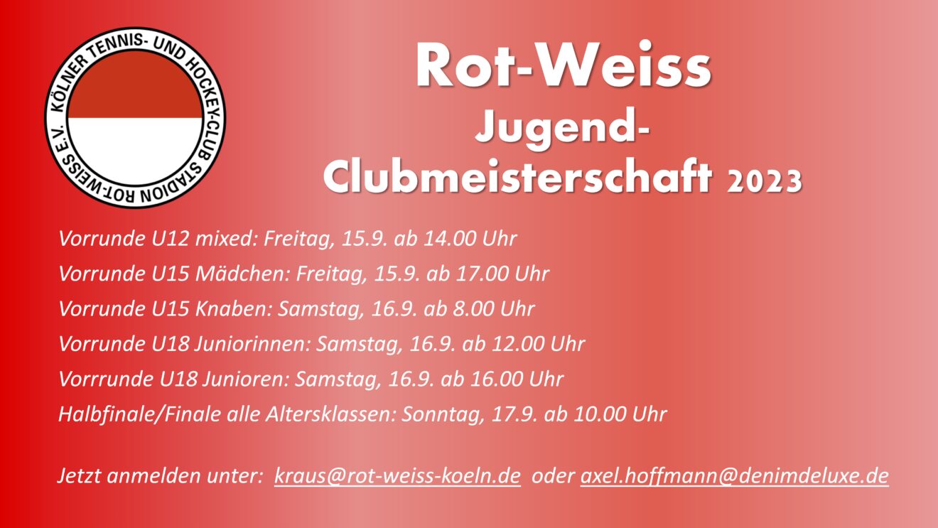 newsletter Turnierplan Clubmeisterschaft Rot-Weiss 2023