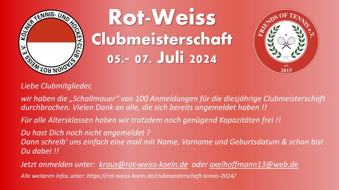 NL Clubmeisterschaft Rot Weiss 2024 KW26 1320x743 - ROT-WEISS CLUBMEISTERSCHAFT VOM 5. BIS 7. JULI