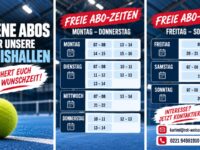 Offene Abos für unsere Tennishallen
