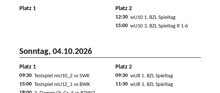 Hockey Weekend 03./04.10.2026 Hockey Weekend 03./04.10.2026